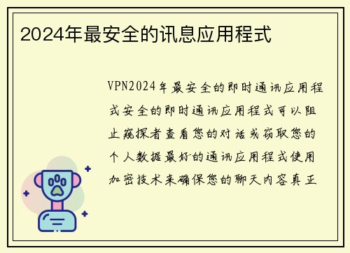 2024年最安全的讯息应用程式