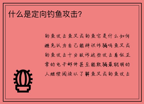 什么是定向钓鱼攻击？